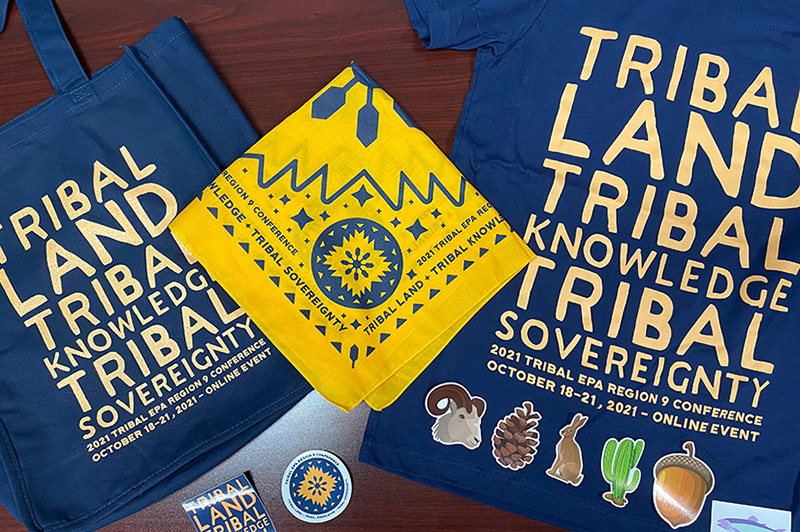 Indigemedia LLC David Bernie Marketing Consultant Graphic Web Design Photography Video Logos Native American Indigenous Art Blog Tribal EPA Region 9 Conference 2021 Shirt Tote Bag Bandana Stickers