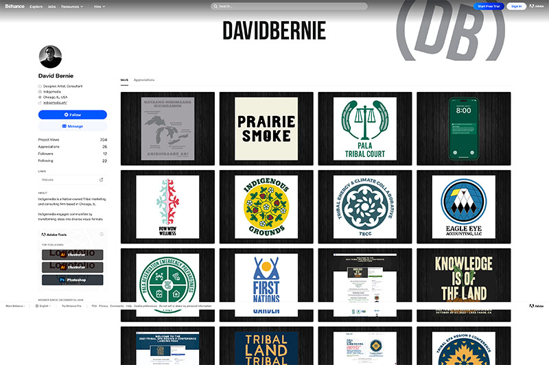 Indigemedia LLC David Bernie Marketing Consultant Graphic Web Design Photography Video Logos Native American Indigenous Art Behance