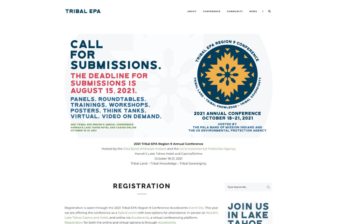 Indigemedia David Bernie Native American Indigenous Graphic Web Design Photography Logos Art Blog Tribal EPA Region 9 Conference Website